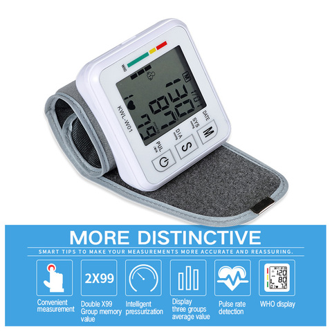 Medical Equipment LCD Automatic Digital Wrist Blood Pressure Monitor Bp Tonometer Sphygmomanometer Tensiometer Tansiyon Aleti ► Photo 1/6