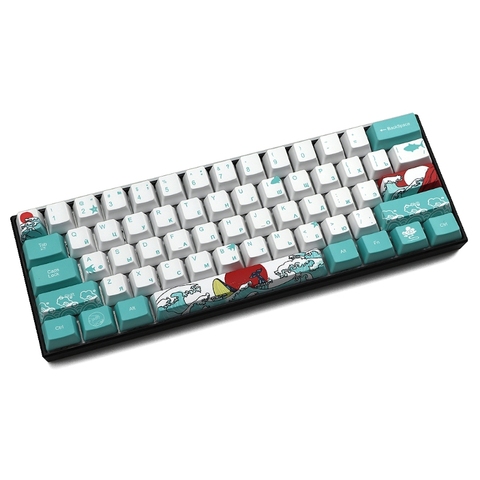 Russian 71 Keys Sea Coral Ukiyo-e Keycap Dye Sublimation OEM Mechanical Keyboard Keycap For GH60 XD64 DZ60 GK61 GK64 ► Photo 1/1