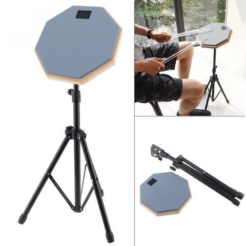 Dumb drum kit 8 Inch Rubber Wooden Dumb Drum Practice Drum Pad with Adjustable Stand for Training ► Photo 1/6