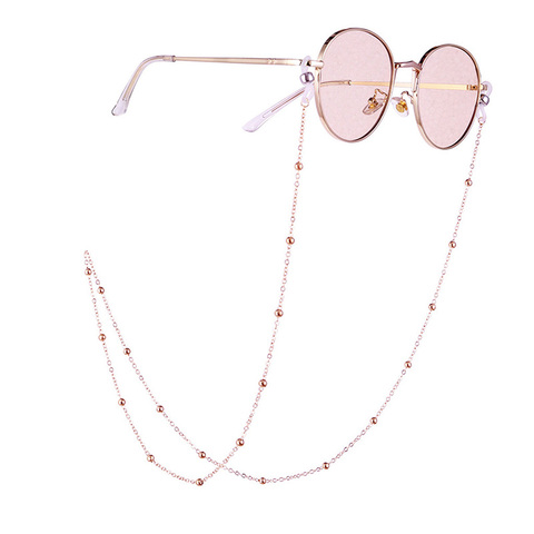 70cm Elegant Eyeglass Chain Sunglasses Reading Beaded Glasses Chain Eyewear Rope Lanyards Rose Gold Silver Glass Cord Neck Strap ► Photo 1/5