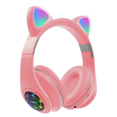 M2 Cat Ear Headsets Bluetooth 5.0 Head-mounted Headphones Hands-free Wireless LED Luminous Earphone With Mic Gifts For Kids Girl ► Photo 1/6