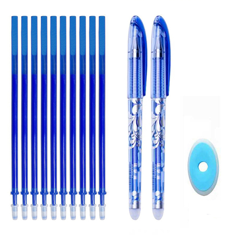 Erasable Pen Set Washable handle Blue Black Color Ink Writing Ballpoint Pens for School Office Stationery Supplies Exam Spare ► Photo 1/6