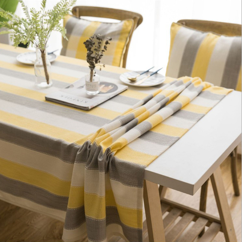 Plaid Decorative Linen Tablecloth With Tassel Waterproof Oilproof Thick Rectangular Wedding Dining Table Cover Tea table cloth ► Photo 1/6