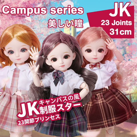 New 1/6 12 Inch 31cm Bjd Doll 22 Joints Baby Plastic Toys  Makeup 3D Eyes JK School Uniform Girls Fashion Birthday DIY Gift ► Photo 1/6