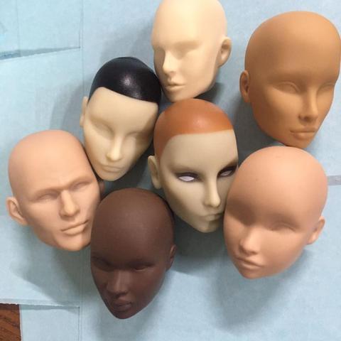 Quality FR IT Doll Bald Heads Quality Doll Heads DIY Painting Doll Head Parts Collection Doll Toy White Black Lady Man Doll Toy ► Photo 1/6