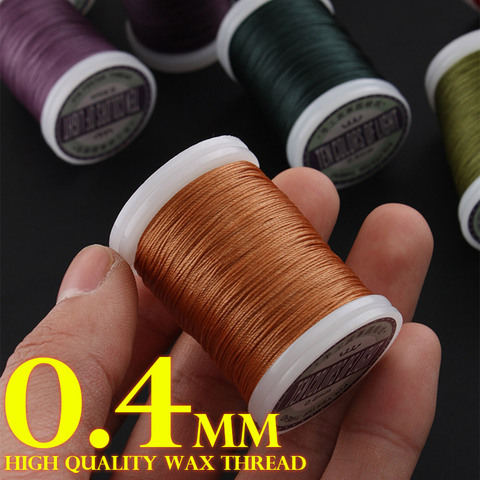 0.4mm Black Brown Round Waxed Thread Strong Polyester Cord Wax Coated Strings for Leather Craft Repair Shoes Sewing DIY Tools ► Photo 1/6