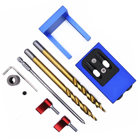 Pocket Hole Jig System Kit For Woodworking Oblique Hole Punch Locator With 9.5mm Step Drilling Bit Screwdriver Wrench ► Photo 1/6