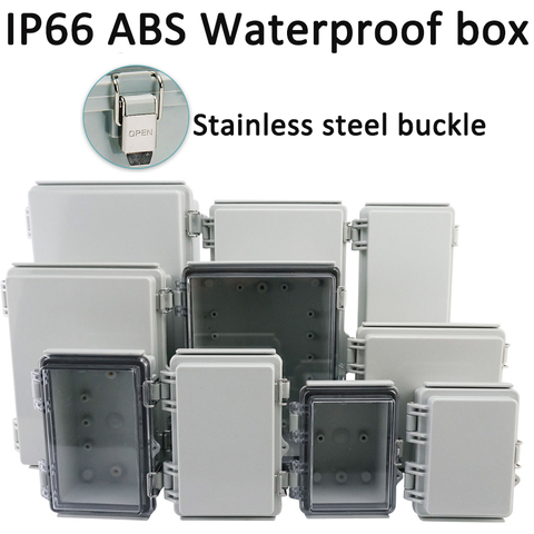 IP66 Electrical Project Box w buckle ABS Waterproof  Junction box Enclosure Plastic distribution Outdoor Instrument Housing case ► Photo 1/6