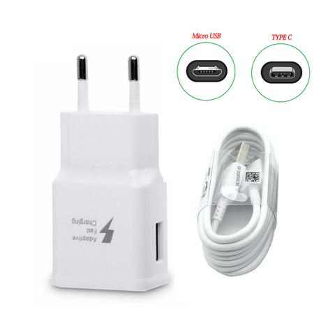 Fast Charging EU Plug Charger For Xiaomi 5C 6 8 9 SE lite 9T Pro USB Type C Cable For Redmi 4X 5 5Plus 5A 6 6A Micro USB Cable ► Photo 1/6