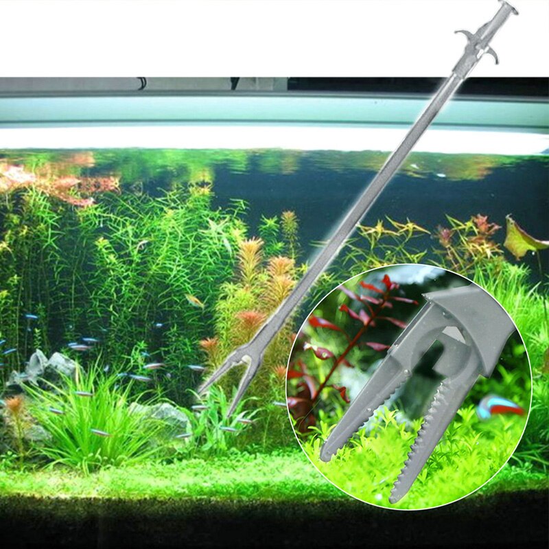 Long Aquarium Fish Tank Plastic Plant Pruning Tongs Tweezer Pliers 50CM.