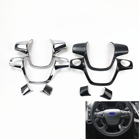 Car styling steering wheel trim cover sticker decoration case For Ford Focus 3 MK3 sedan hatchback (2012-2014)/For KUGA 13-2015 ► Photo 1/5
