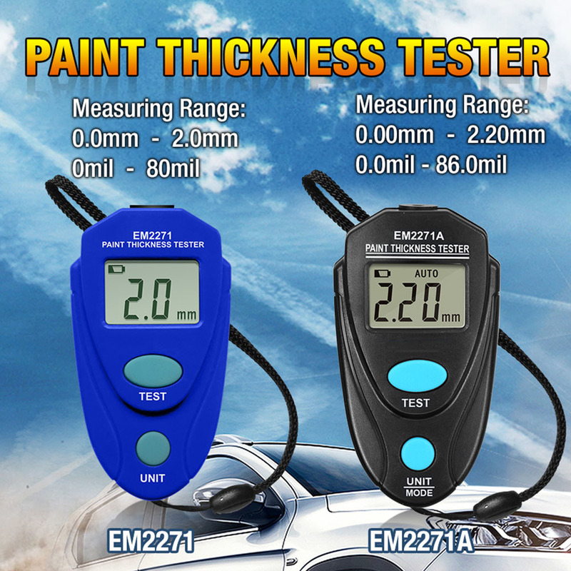 LCD Digital Auto Car Paint Coating Thickness Tester Measuring Gauge Meter EM2271 