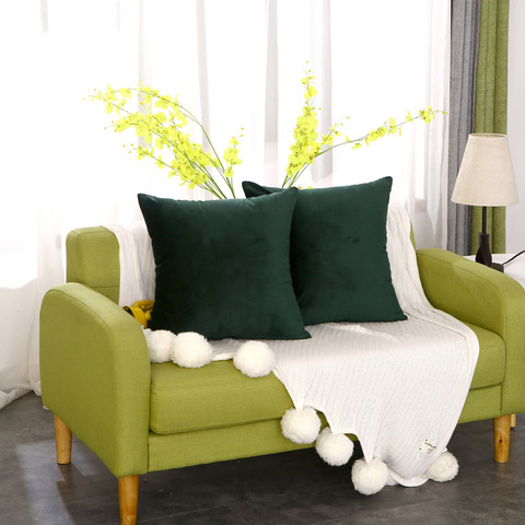 Cushion Cover Green Super Soft Throw Pillow Covers Velvet Luxury Sofa Decorative 45*45cmLiving Room Home Decor Modern ► Photo 1/6