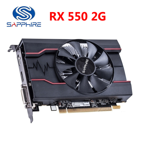 SAPPHIRE RX550 2GB Video Card GDDR5 Graphics Cards For AMD RX 500 Series Cards RX 550 2G D5 Radeon RX550-2GB HDMI DVI Used ► Photo 1/6
