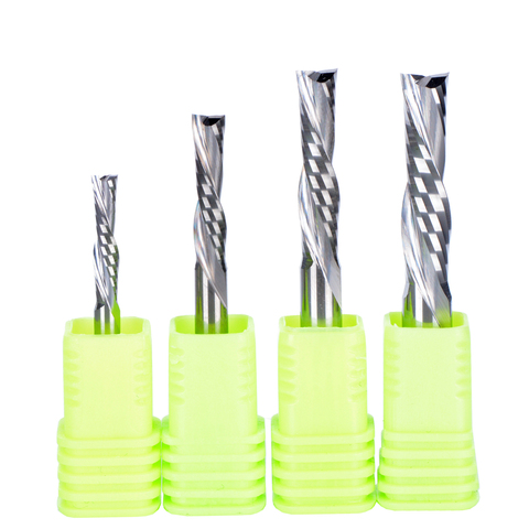 25pcs 3.175/4/5/6mm 3A TOP left handed 2 spiral flute Down Cut carbide milling cutter ► Photo 1/5