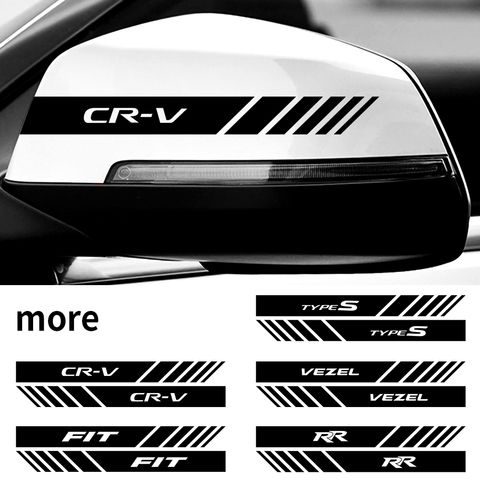 2pcs Car Rearview Mirror Reflective Stickers for Honda Mugen Civic XR-V UR-V Dohc Typer R S SI RR City Insight Vtec Fit CR-V etc ► Photo 1/6