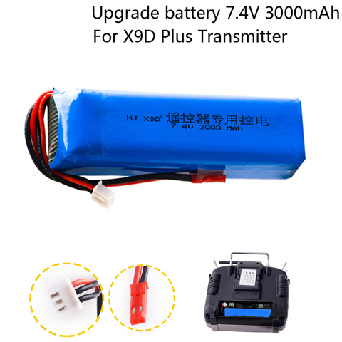 7.4V 3000mAh upgrade Lipo Battery for Frsky Taranis X9D Plus Transmitter Toy Accessories  2S 7.4V Lipo Battery free shipping ► Photo 1/6