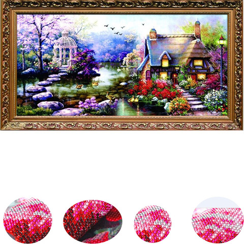 5D Diamond Mosaic Landscapes Garden lodge Full crystal Diamond Painting Cross Stitch Kits Diamonds Embroidery Home Decoration ► Photo 1/6