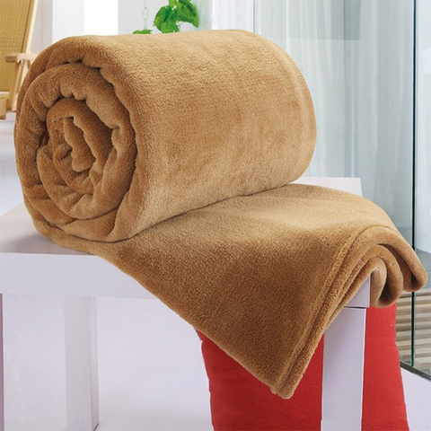 Soft Warm Coral Fleece Blanket Winter Sheet Bedspread Sofa Throw 230Gsm 8 Size Light Thin Mechanical Wash Flannel Blankets ► Photo 1/6
