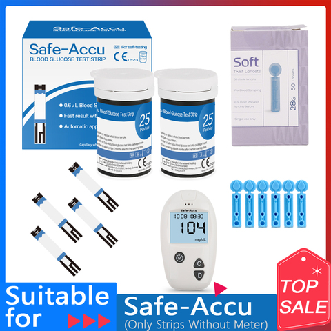 Safe Accu 50/100/200pcs blood glucose test strips Suitable for Safe Accu with Lancets Blood Sugar Detection Glucometer ► Photo 1/4