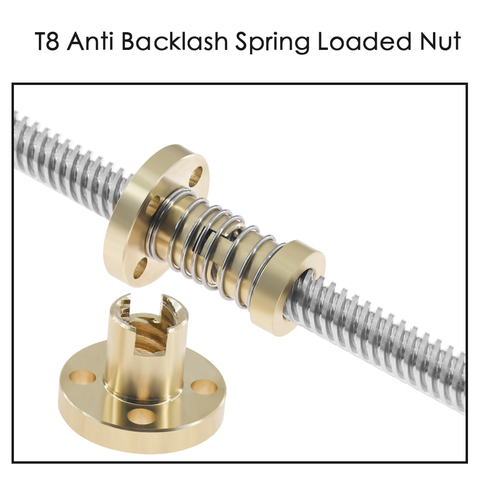 T8 Anti Backlash Spring Loaded Nut Elimination Gap Nut for 8mm Acme Threaded Rod Lead Screws DIY CNC 3D Printer Parts ► Photo 1/6