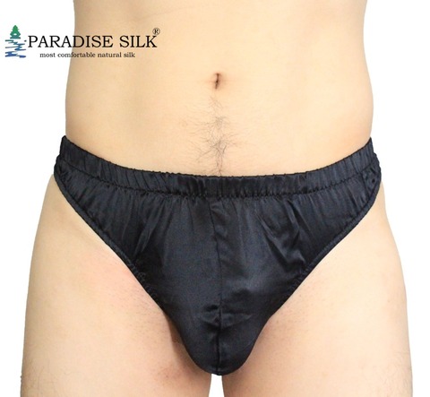 Mens Thong Sexy 100% Silk Satin Sexy Men's Underwear Silk Briefs Size S M L XL XXL ► Photo 1/6