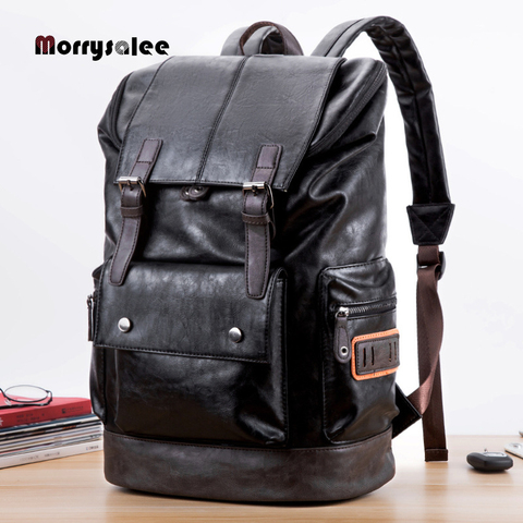 2022 New Retro Men's High Quality Leather Backpack 15.6 Inch Laptop Backpack Student Waterproof Backpack Leisure Travel Backpack ► Photo 1/6