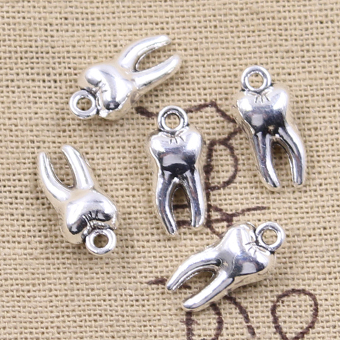 15pcs Charms 3D Zombie Tooth Teeth Molar 16x8x5mm Antique Bronze Silver Color Pendants Making Findings Handmade Tibetan Jewelry ► Photo 1/4
