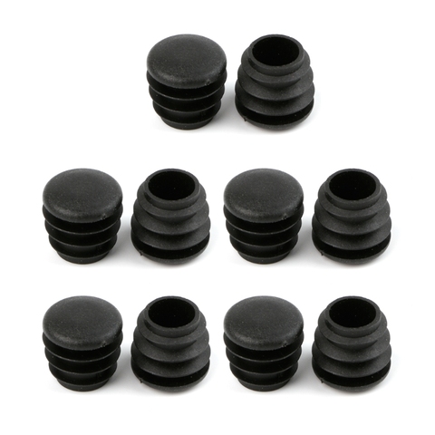 10Pcs Black Plastic Furniture Leg Plug Blanking End Cap Bung For Round Pipe Tube ► Photo 1/5