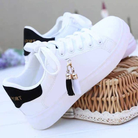 2022 New Spring Autumn Tenis Feminino Fashion White Shoes Woman PU Leather Solid Color Female Shoes Casual Women Shoes Footwears ► Photo 1/5