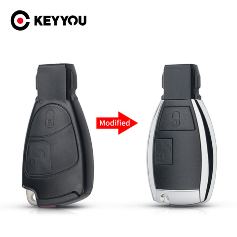 KEYYOU For Mercedes Benz MB CLS C E S W124 W202 Modified Smart Key Case Cover New Rreplacement 2 Buttons ► Photo 1/6