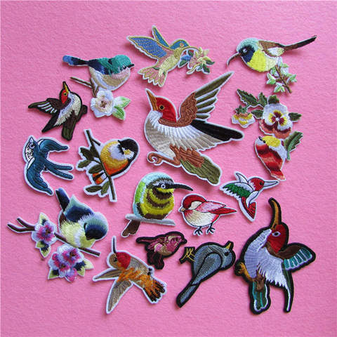 hot fashion bird patterned patches stripes hot melt adhesive applique delicacy embroidery DIY clothing accessory C2195-C5340 ► Photo 1/1