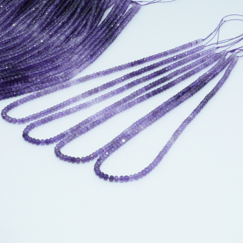 Natural Amethyst Faceted Rondelle Beads 4.2mm, Thickness About 3mm ► Photo 1/6