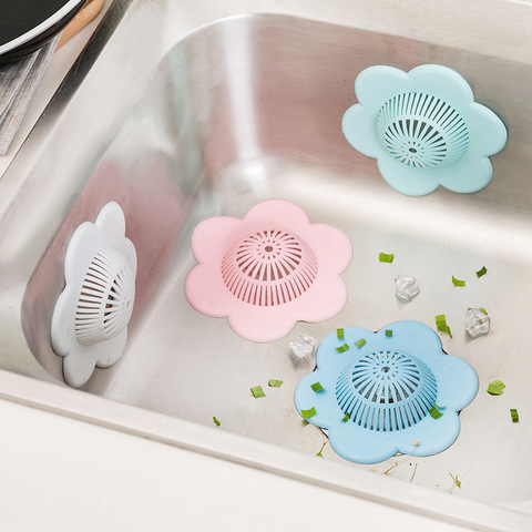 1-3pcs Hair Filter Sink Pad Kitchen Silicone Sink Collect Bath Stopper Floor Plug Strainer Drain Sewer Hair Filter ► Photo 1/6