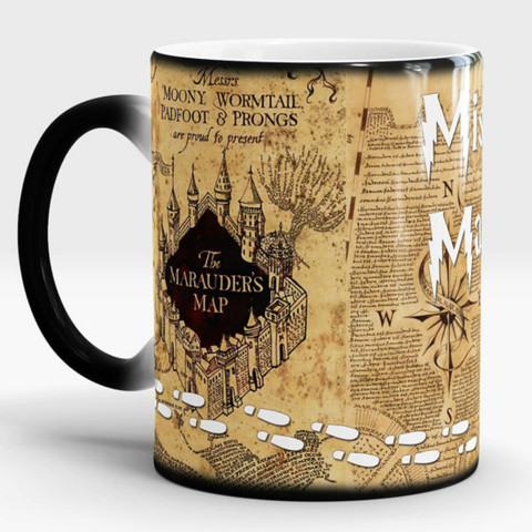 Drop Shipping! Footprint Marauders Map Magic Hot Cold Heat Temperature Sensitive Color-Changing Coffee Tea Mugs Cup ► Photo 1/6