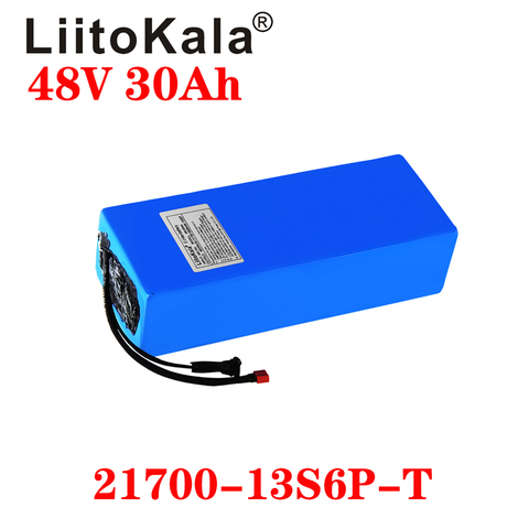 LiitoKala 48V 30Ah 21700 5000mah 13S6P Lithium ion battery Scooter Battery 48v 30ah Electric Bike Battery ► Photo 1/2