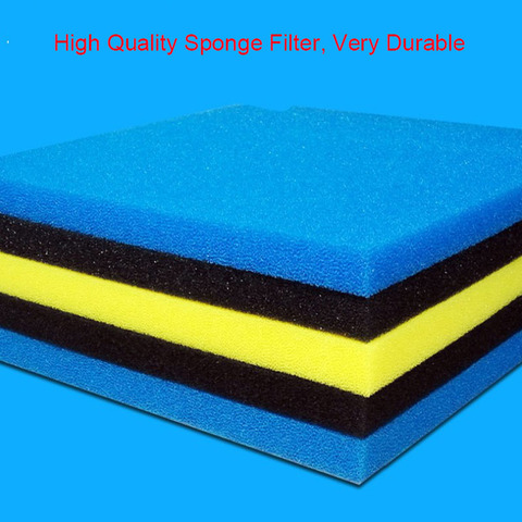 50cmx50cmx2cm Filtration Foam Aquarium Fish Tank Biochemical Filter Sponge Pad Skimmer Sponge Supplies Tank Black, blue, yellow ► Photo 1/6