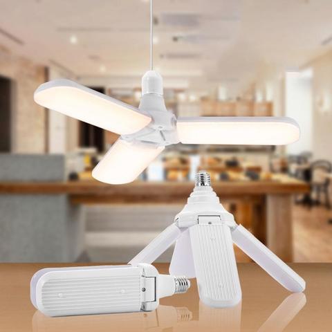 Folding LED Garage Light Bulb Fan Shape Indoor Ceiling Home Shop Workshop Lamp ► Photo 1/6