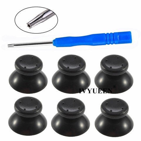 IVYUEEN 6 pcs Black Gray 3D Analog Stick Joystick for Xbox 360 Controller Thumbstick Caps for X box 360 Analogical Repair Parts ► Photo 1/6