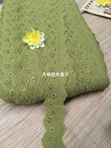 DIY handmade quilts restoring ancient ways is pure cotton cloth art 3 cm lace mustard green cotton embroidery lace ► Photo 1/4