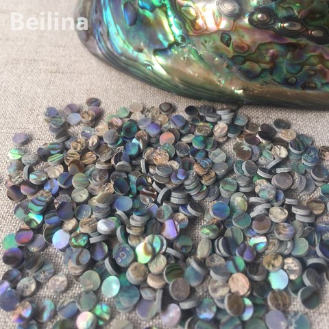 1lot(50pcs)Diameter 4mm New Zealand abalone shell sheet for musical instrument accessories and home crafts decoration materials ► Photo 1/6