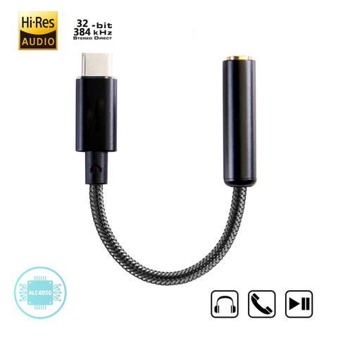 CharmTek USB-C to 3.5 mm Headphone Jack Adapter Dongles DAC For Google Pixel 2 HTC U11 U12 OPPO Find X Essential Ph-1 ► Photo 1/6