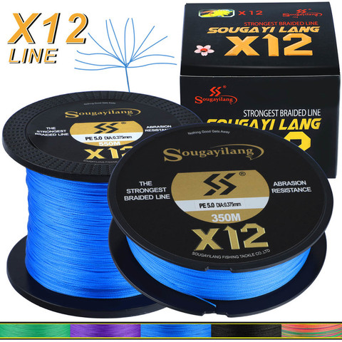 Sougayilang X12 PE Braid Fishing Line Strong PE Abrasion Resistant Fishing Wire for Freshwater Saltwater Outdoor Fishing Gear ► Photo 1/6
