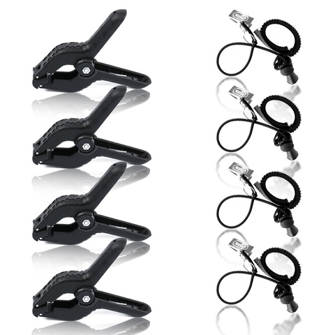 4Pcs Photography Spring Clips And Side Clamps Fixed Backdrop Muslin & Green Screen For Background Stand ► Photo 1/6