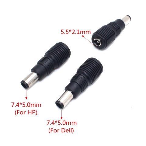 New 7.4 x 5.0 mm DC Male to 5.5 x 2.1mm DC Female Power Plug Adapter Chargable Connector for DELL for HP ► Photo 1/6