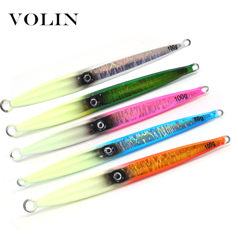 VOLIN 2022 NEW Model 1pc Metal Fishing Lure 40g 60g 80g 100g Hard Lure Fishing Metal Jig SaltWater Lead Lure ► Photo 1/6