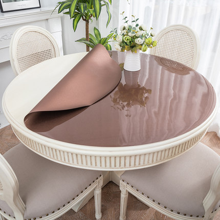 Round Table Cloth Plastic Waterproof Oilproof Table Cover Kitchen Pattern Oil Glass High Quality Soft Cloth Tablecloth ► Photo 1/6