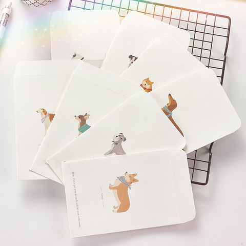 New Kawaii Dog Letter Envelope Set Simple Creative Cute Cartoon Art Kraft Paper Romantic Invitation Message Card Stationery Gift ► Photo 1/6