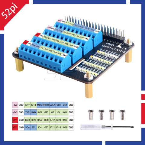 52Pi Raspberry Pi Gpio Expansion Extension Board Screw Terminal Hat For Raspberry Pi 2B/3B/3B+/4B/Zero/Zero W ► Photo 1/6