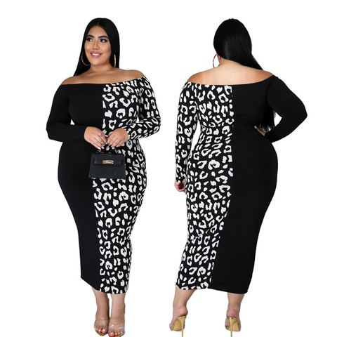 Plus Size XXL-6XL Dress Women Elegant Maxi Dress New Fashion Sexy Bodycon Off Shoulder Vintage Party Dress Wholesale Dropshpping ► Photo 1/3
